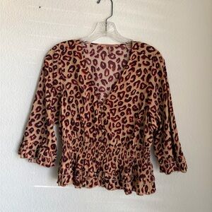 Scotch & Soda Brown Leopard Print Blouse